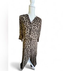 ba&sh Black and Leopard Print Maxi Dress Size 0 XS